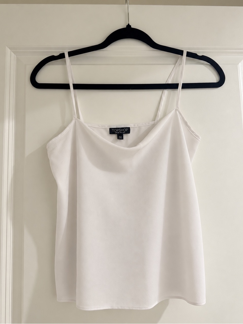 Topshop White Satin Spaghetti-Strap Cami